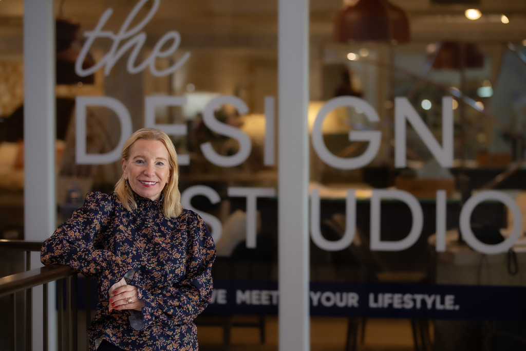 Kathy Gordon in front of The Design Studio